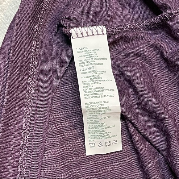 Tangerine Women's Active Striped Loose Fit Athletic Tank Top Plum Large - Picture 7 of 7